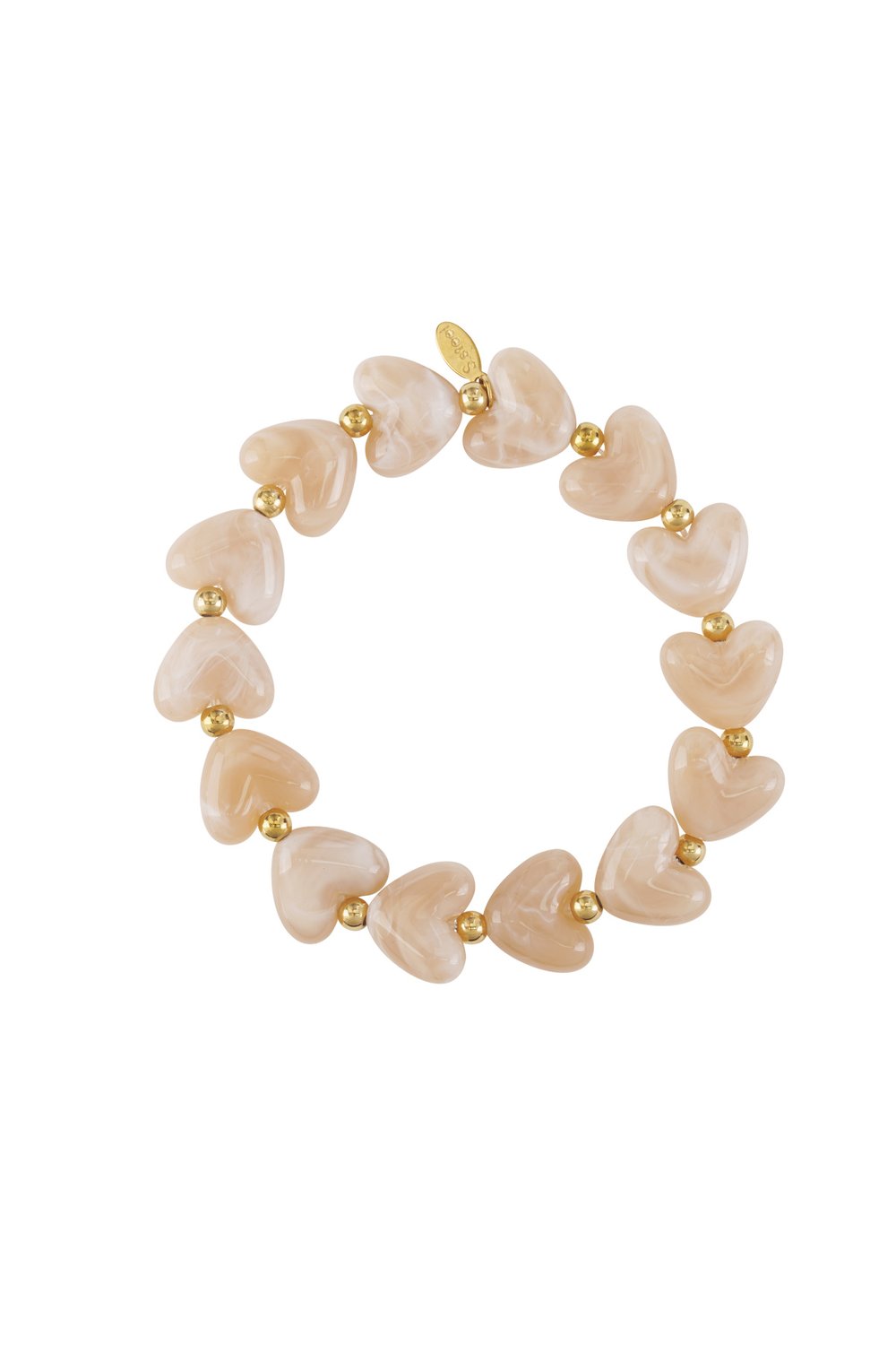 Hearts bracelet - khaki