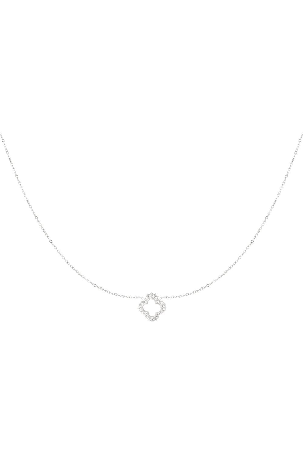 Klaver ketting diamant zilver