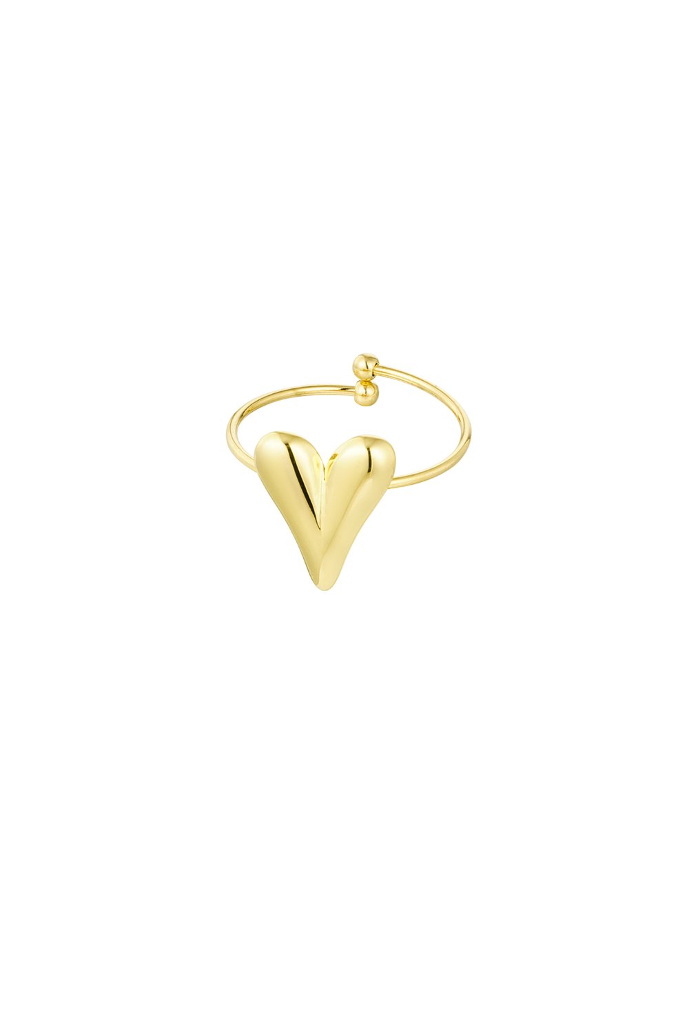 Aesthetic hartjes ring goud