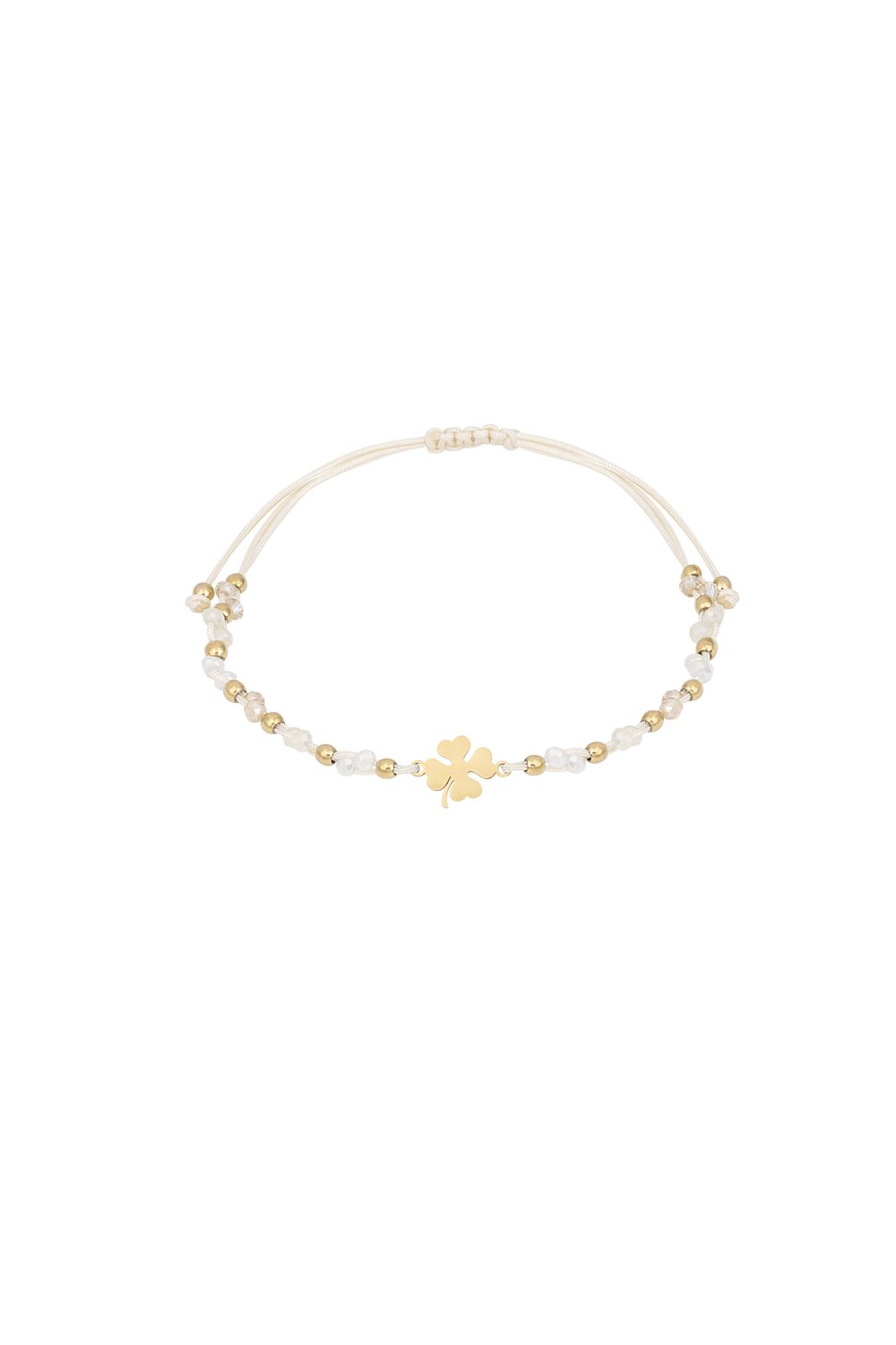 Lucky charm armband beige/goud
