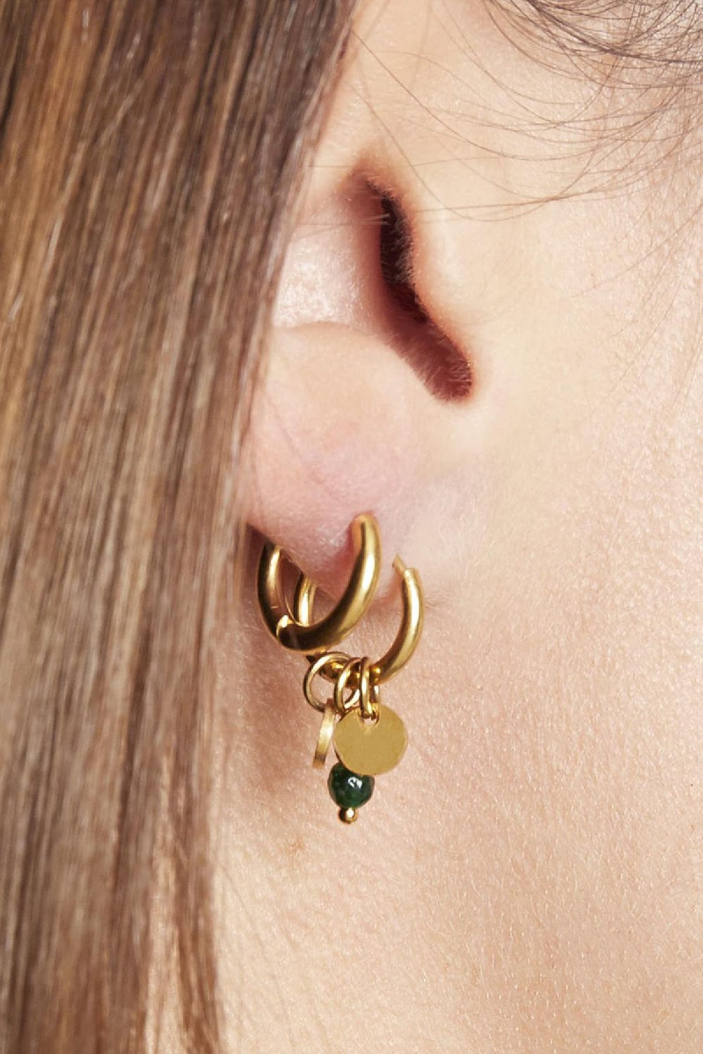 Oorbellen delicate goud/zwart